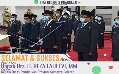 Pelantikan Kepala Dinas Pendidikan Provinsi Sumatera Selatan